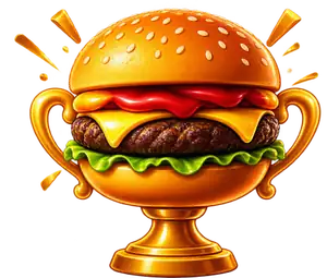 Gouden trofee in de vorm van een burger van het Burger Battle-toernooi